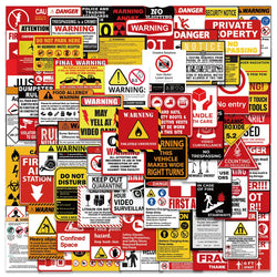 Anime Warning Stickers Pack - Skateboard, Guitar, Laptop, Motorcycle, Car Decals (Online Order Only)