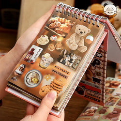 30sheets/book Y2K Retro Cute Bear Food Cut Film Sticker for Laptop Phone Camera Journal Scrapbook Kawaii Decoration Sticker Gift (ONLINE ORDER ONLY)