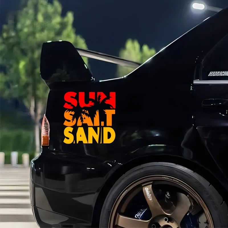 "SUN SALT SAND"stickers,creative&fashion color triad decal high quality sticker for cars trucks motorcycles &laptops! (ONLINE ORDER ONLY)