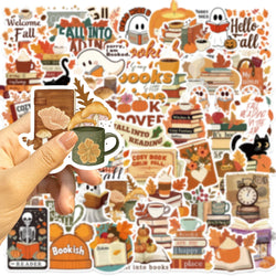 50Pcs Bookish Fall Stickers For Water Laptop Skateboard Computer Luggage Decals Motivational Scrapbook Sticker (ONLINE ORDER ONLY)