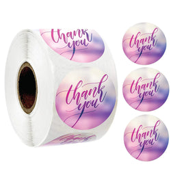 500pcs/roll Round Brown labels Thank You Kraft Stickers 1 inch Wedding Pretty Gift Envelope Sealing Label Stickers Stationery (ONLINE ORDER ONLY)