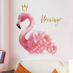 Pink Flamingo Wall Sticker for Bedroom, Living Room, Study, Kids Room, Office Decor (Online Order Only)