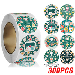 100-500pcs Cute Reward Sticker 1inch Cartoon Animal Stickers For Kids Gift Decor Envelope Sealing Labels Stationery Stickers (ONLINE ORDER ONLY)
