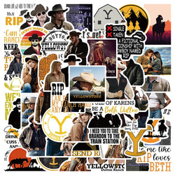 50pcs American Hot TV Yellowstone Season Show Stickers Laptop Luggage Guitar Skateboard Fridge Scrapbook Graffiti Sticker (ONLINE ORDER ONLY)