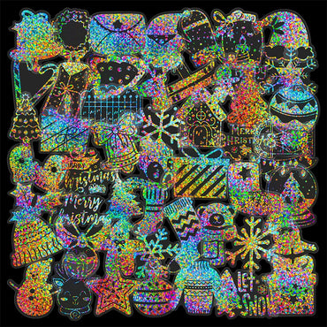 10/30/50/100pcs Twinkle Holographic Laser Stickers Aesthetics Decals Laptop Notebook Phone Car Gradient Cute Sticker Decals Gift (ONLINE ORDER ONLY)