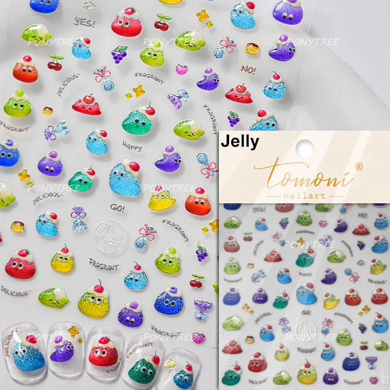Sweet Cookies Biscuit Snack Delicious Doughnut Savoury Food Bicky Croissant Cheese Pudding Baguette Chic Nail Art Stickers Decal (ONLINE ORDER ONLY)