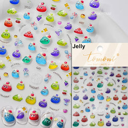 Lovely Green Pink Cherry Pudding Claw Paw Love Heart Bowknot Soft Embossed Reliefs Adhesive Nail Art Stickers Manicure Decals (ONLINE ORDER ONLY)
