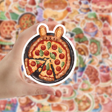 10/30/50/100PCS Cute Cartoon Animal Food Stickers Kids Toy DIY Suitcase Fridge Phone Notebook Laptop Bike Waterproof Decals Gift (ONLINE ORDER ONLY)