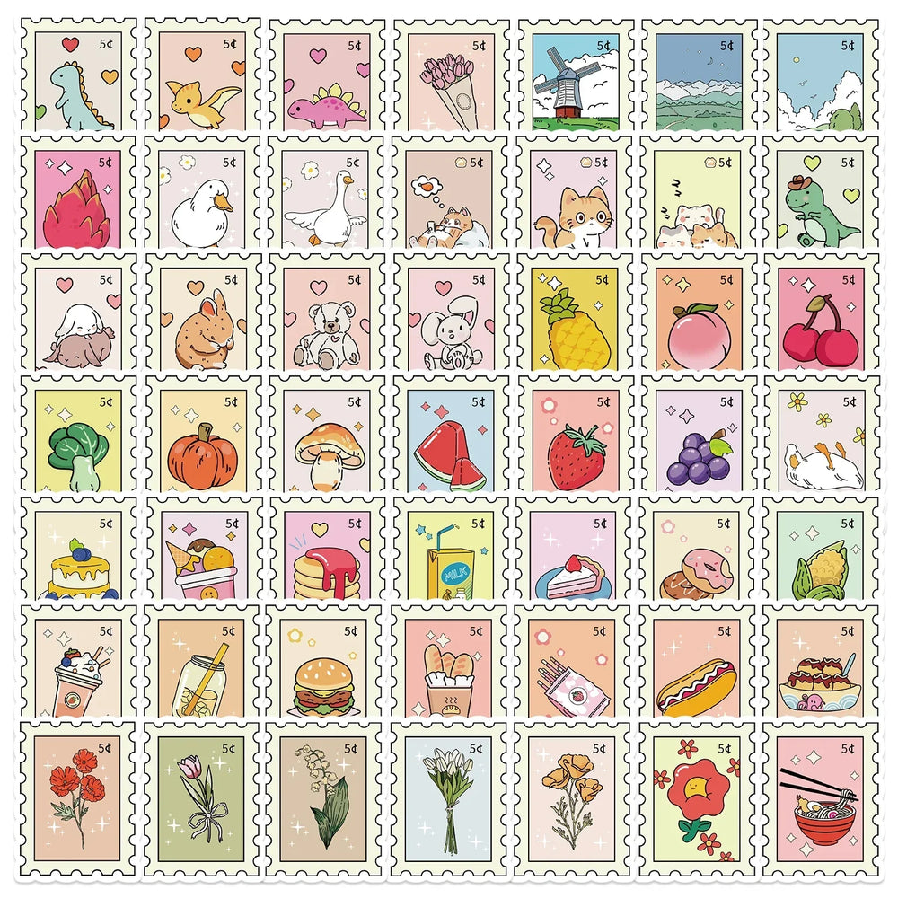50PCS Aesthetic PVC Waterproof Stickers for Scrapbooking and School Supplies (Online Order Only)