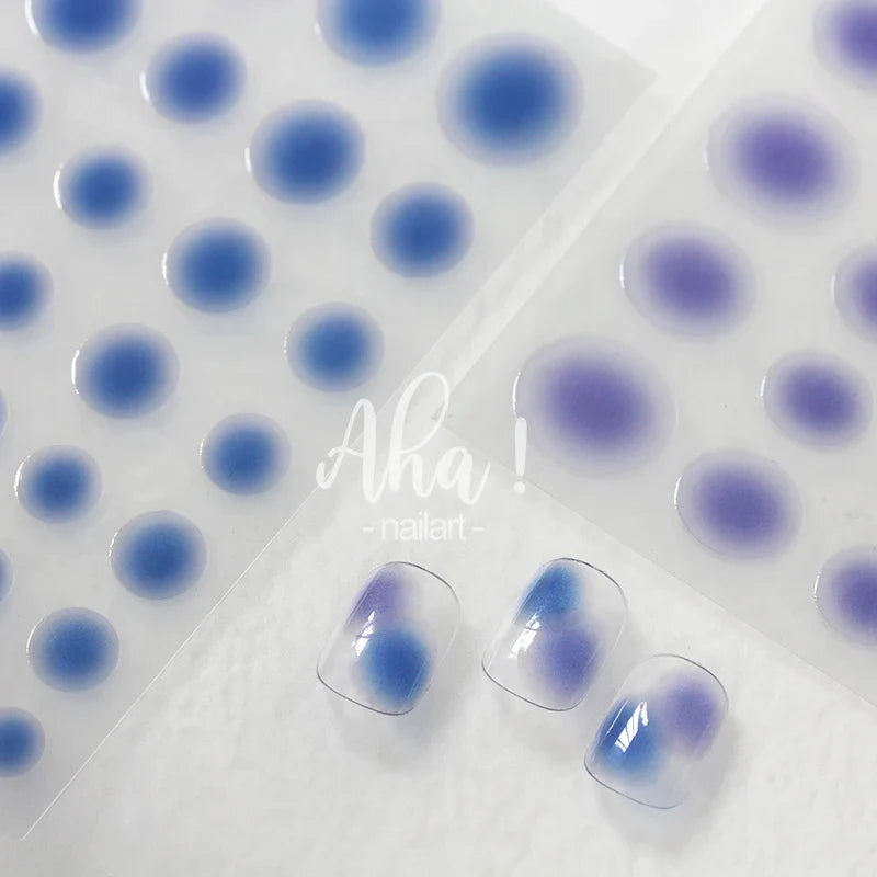 3D Blush Gradient Nail Art Stickers 12-Colors Aha Self-adhesive Rainbow Jelly Slider Japanese Style Translucent Gel Polish Wraps (ONLINE ORDER ONLY)