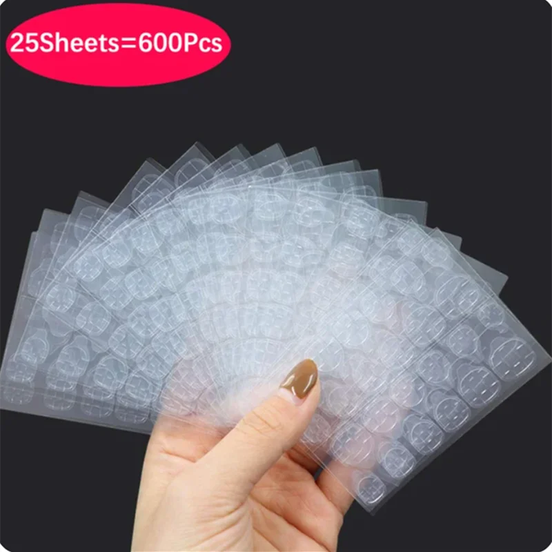 600PCS Double Sided Nail Adhesive Tabs Waterproof Breathable Fake Nail Stickers (Online Order Only)