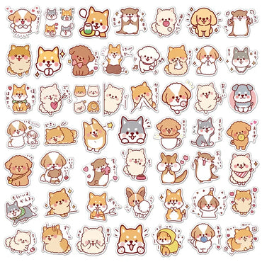 10/30/50PCS Kawaii Fluffy Dog Sticker Aesthetic Children's PVC Korean Stationery School Supplies Decoration Scrapbooking (ONLINE ORDER ONLY)