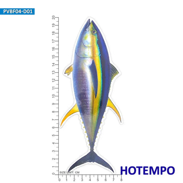 20cm Big Size Sea Fish Sailfish Style Go Fishing Waterproof Stickers for Fisherman Boat Fish Tank Luggage Motorcycle Car Sticker (Online Order Only)