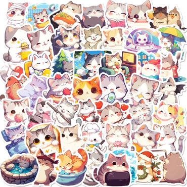 10/30/50PCS Cute Animal Cartoon Stickers Kawaii Cat Graffiti Sticker DIY Laptop Phone Guitar Bike Skateboard Decals Kids Toy (ONLINE ORDER ONLY)