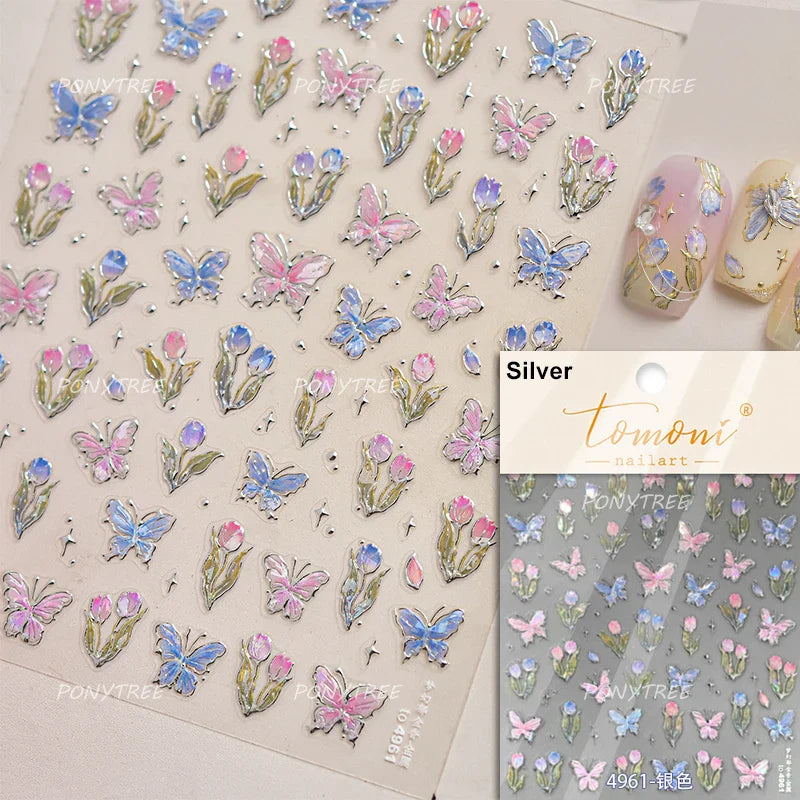 Bowknot Ribbon Butterfly Jelly Shiny Sparkling Delicate Charming Bow Tie 5D Nail Art Decorations Stickers DIY Manicure Decals (ONLINE ORDER ONLY)