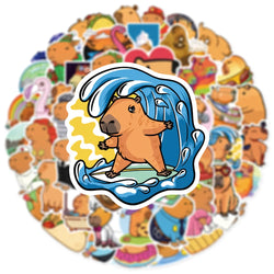 Capybara Cartoon Stickers Pack for Phone Laptop Luggage Skateboard Kids Gift (Online Order Only)