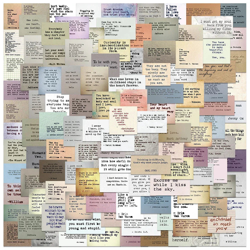240PCS Vintage Inspirational Quote Stickers for Scrapbook, Phone, Laptop, Bike (ONLINE ORDER ONLY)