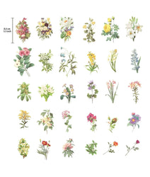 Floral Washi Planner Sticker, Decorative Adhesive  Craft Scrapbooking  Set for Diary, Album Journal, 60 PCS (ONLINE ORDER ONLY)