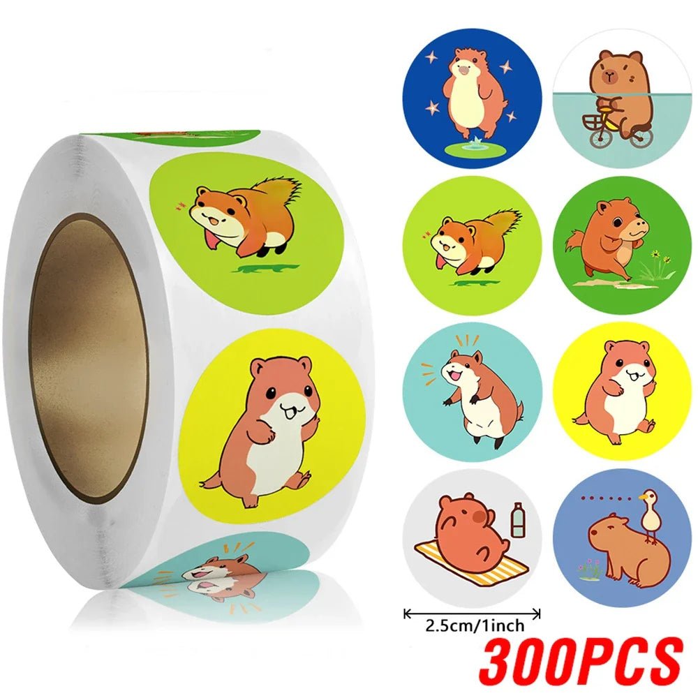 100-500pcs Animals Encourage Children Paper Sticker Thank You Sticker Gift Sealing Labels Stationery Decoration Scrapbooking (ONLINE ORDER ONLY)