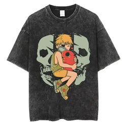 Chainsaw Man Vintage T-shirt Washed Cotton Tee (ONLINE ORDER ONLY)