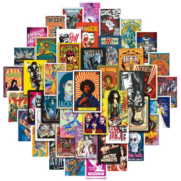 10/50 Print Music Album Covers Stickers Aesthetic Singer Poster Sticker for Laptop Luggage Guitar Skateboard Helmet Art Decals (ONLINE ORDER ONLY)