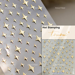 Colorful Starry Light Starburst Love Heart Halo Dyeing Soft Reliefs Self Adhesive Nail Art Decoration Stickers Manicure Decals (ONLINE ORDER ONLY)