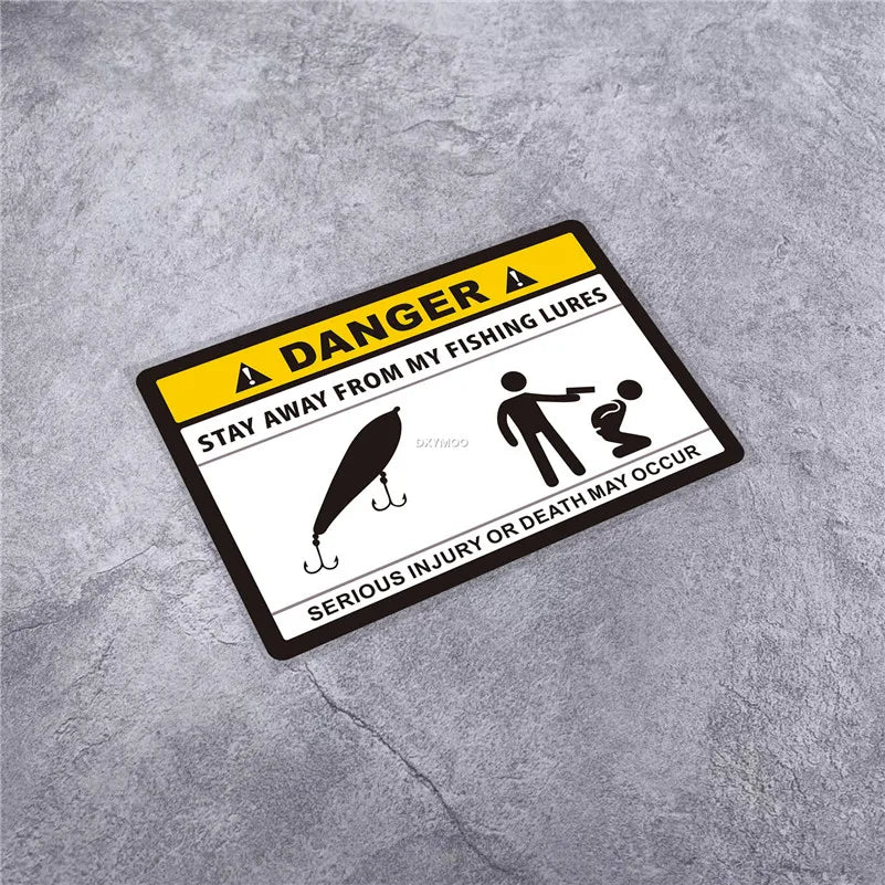 Stickers Warning DANGER Stay Away From My Fishing Boat Do Not Disturb Applique for Fish Box Car Styling Window (ONLINE ORDER ONLY)
