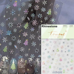 Dressy Embossment Colorful Gradient Snowflakes Laser Silver Christmas Tree Winter Bowknot Santa Nail Art Stickers Manicure Decal (Online Order Only)