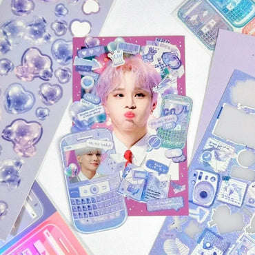 2pcs Korean Retro Phone Dialog Laser Sticker Scrapbooking DIY Album Decoration Sticker Personalized Ins Kawaii Stationery (ONLINE ORDER ONLY)