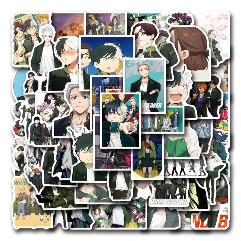 55pcs Wind Breaker Stickers for Suitcase, Water Cup, Stationery, Phone, Car, Scooter, Laptop, Refrigerator (ONLINE ORDER ONLY)