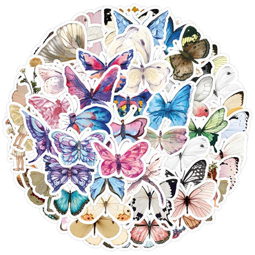 10/30/50PCS Cute Butterfly Stickers For Phone Laptop Notebook Skateboard Bike Guitar Stationery Cartoon Decal DIY Waterproof Toy (Online Order Only)