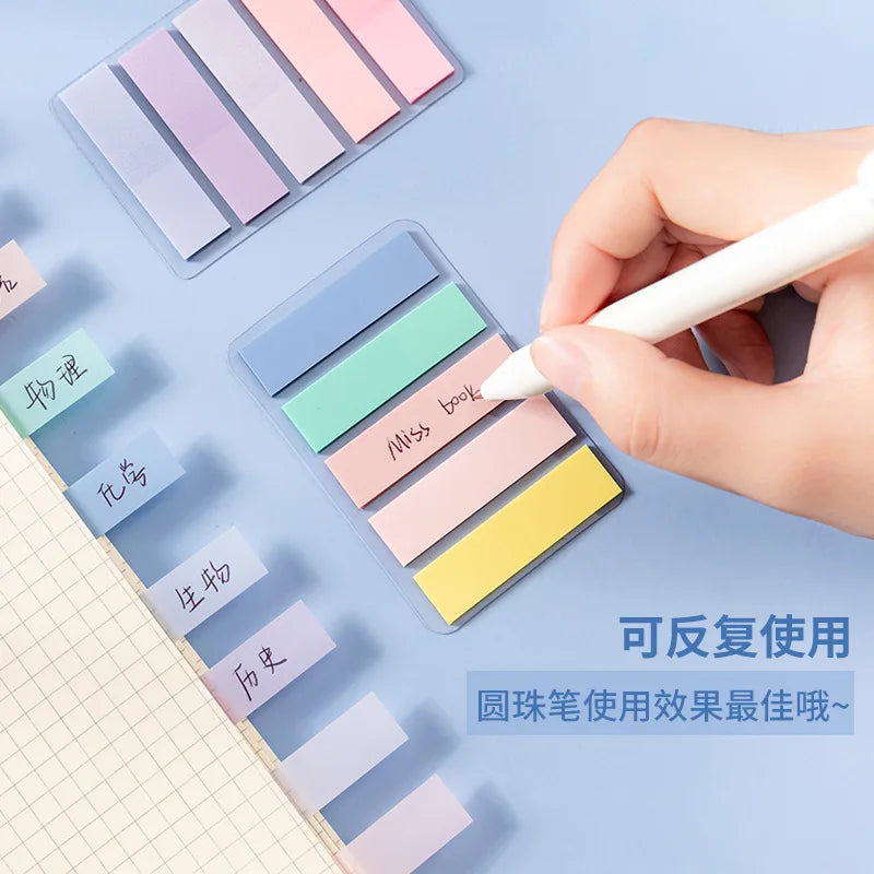PET Transparent Index Sticky Note Sticker Student Label Sticky Note Sticker Notepad Bookmark School supplies Kawaii stationery (ONLINE ORDER ONLY)