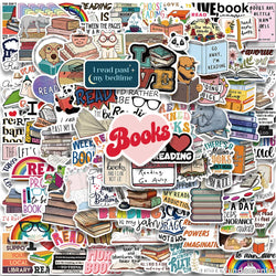 50/100PCS Bookish Aesthetic Stickers for Journal, Scrapbook, Laptop, Guitar, Luggage, Kindle (ONLINE ORDER ONLY)