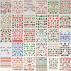 30Sheet 3D Glitter Christmas Nail Art Stickers Santa Claus Snowflake Elk Christmas Tree Design Nail Decals Cartoon Nail Supplies (Online Order Only)