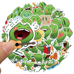 44pcs Funny Cute Cartoon Frogs Stickers Kids Toy Vinyl Waterproof Graffiti For Laptop Guitar Phone Skateboard Decals (ONLINE ORDER ONLY)