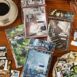 20 Pages Japanese Retro Ins Decorative Stickers Book Scrapbooking Phone Case DIY Journal Collage Material Sticker Gift (ONLINE ORDER ONLY)