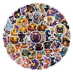 10/30/50/100/200pcs Cool Cartoon Halloween Witch, Pumpkin, Ghosts, and more Sticker Packs (Online Order Only)