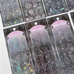 1pcs Hot Silver Laser Stereo Sticker Bright Stars Decorative Adhesive Sticker For Scrapbooking Diary Album Journal DIY Idol Card (Online Order Only)