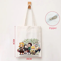 Demon Slayer Canvas Bag: Nezuko & Tanjiro Zipper Tote (ONLINE ORDER ONLY)