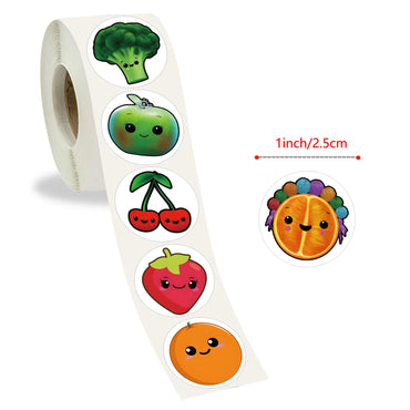 100-500pcs Cartoon Reward Stickers Kids Birthday Party Fruits Balloon Banner Refrigerator Vegetable Label Stickers Stationery (ONLINE ORDER ONLY)
