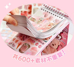 30sheets/book Y2K Retro Cute Bear Food Cut Film Sticker for Laptop Phone Camera Journal Scrapbook Kawaii Decoration Sticker Gift (ONLINE ORDER ONLY)