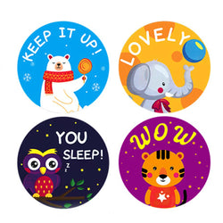 100-500pcs Cartoon Animal Children Sticker Reward Label Thank You Cute Toy Game Sticker DIY Gift Sealing Label Decoration Supple (ONLINE ORDER ONLY)