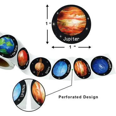 100-500PCS Solar System Planet Paper Sticker Outer Space Birthday Party Decor Sealing Label Kids Astronomy DIY Paper Tag (Online Order Only)
