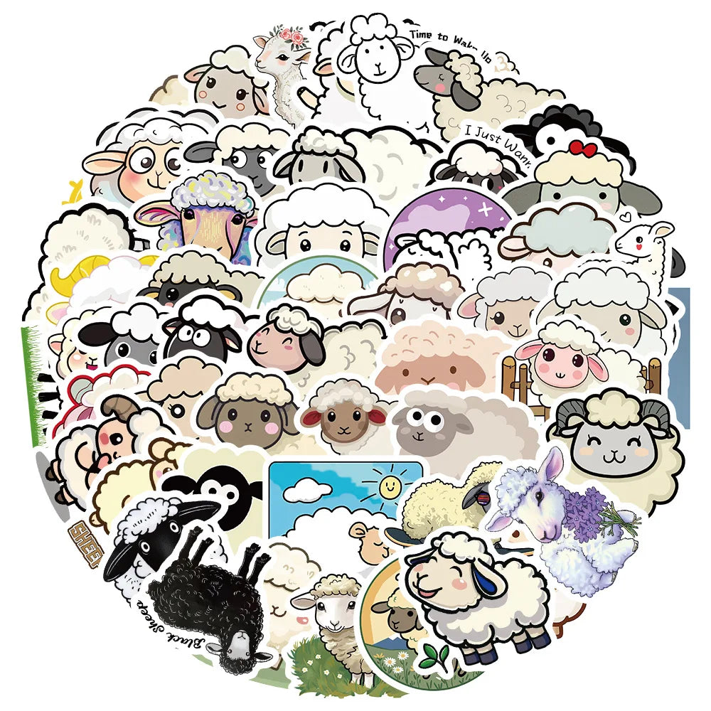 Cute Lamb Cartoon Stickers for Suitcase, Skateboard, Laptop, Luggage, Phone (ONLINE ORDER ONLY)
