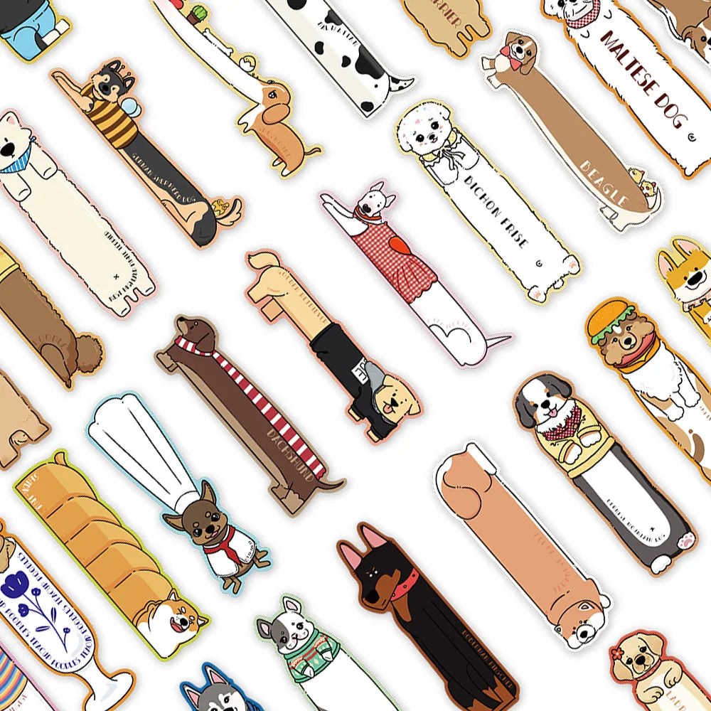 30pcs Cute Cartoon Animals Dogs Paper Bookmarks DIY Library Office Books Page Markings Students Readers Page Markers Gift (ONLINE ORDER ONLY)