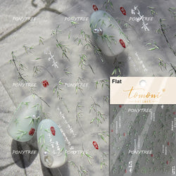 Trumpet Creeper White Flower Purple Leaves Antique Special Characters 5D Soft Relief Adhesive Nail Art Stickers Manicure Decals (ONLINE ORDER ONLY)