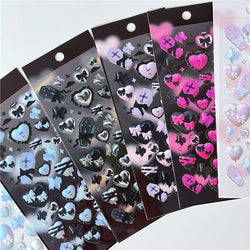 Asia Sweet Style 3D Love Heart Stickers Hand Account Idol Card DIY Material Decorative Sticker Personalized Kawaii Stationery (ONLINE ORDER ONLY)