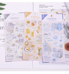 2pcs Japanese Cute Bear Strawberry Flower Landscaping Stickers Scrapbooking Junk Journal Planner Collage Material Stationery (ONLINE ORDER ONLY)