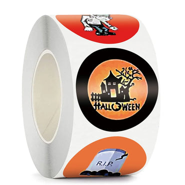 100-500pcs Halloween Paper Stickers Decor Pumpkin Ghost Gift Lable Seal Sticker Candy Bags Stickers Packaging Sealing Labels (ONLINE ORDER ONLY)