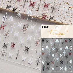 Charming White Shiny Pearl Rhinestone Wings Feathers Crown Moon Stars 3D Self Adhesive Nail Art Sticker Manicure Decal Wholesale (ONLINE ORDER ONLY)